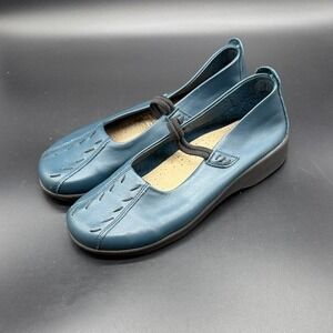 Arcopedico Blue Leather Mary Jane Flats Comfort Shoes Women Size 38